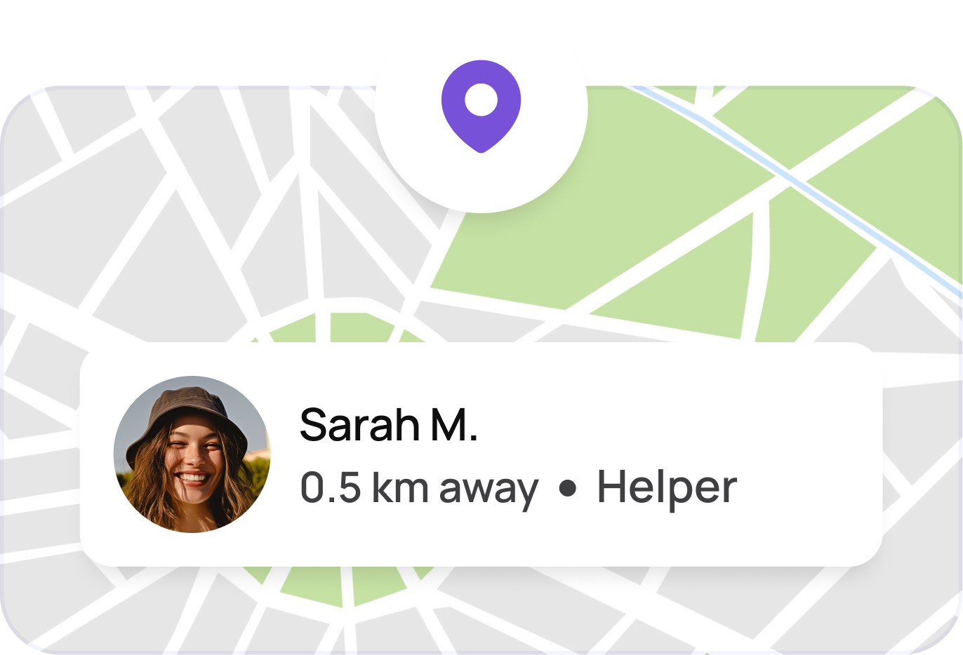 Map preview with nearby helper